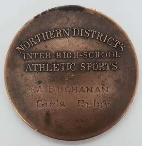 Northern District Inter High School Athletic Sports medallion to A. Buchanan - as per scan
