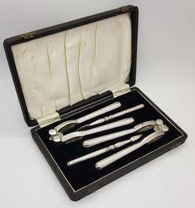 Silver plated Nutcracker set in box - as per photo