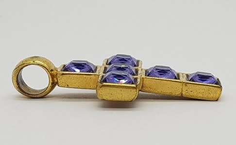Costume jewellery Cross with purple stones - as per photo