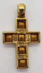 Costume jewellery Cross with purple stones - as per photo