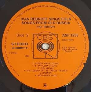 Ivan Rebroff - Folk songs from Old Russia Lp - as per photo