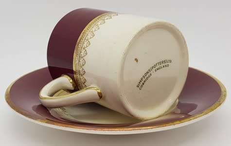 Simpsons Potters Ambassador Ware Dematisse tea cup and saucer made in England as per photo