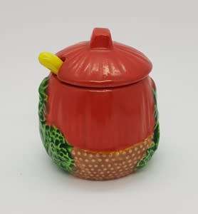 Hand painted mustard pot - as per photo
