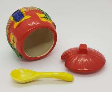 Hand painted mustard pot - as per photo