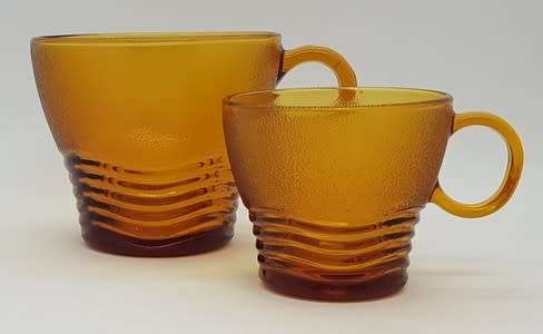 21 piece Duralex tea cups, espresso cups and dessert bowls made in France as per photo