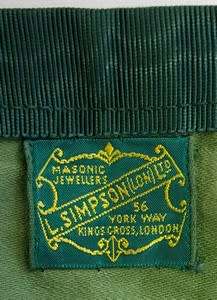 RAOB Apron, neck piece 2 jewels dating from 1960`s as per photo