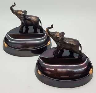 Pair of metal wildlife Ashtrays as per photo