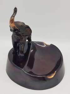 Pair of metal wildlife Ashtrays as per photo