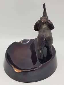 Pair of metal wildlife Ashtrays as per photo