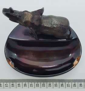 Pair of metal wildlife Ashtrays as per photo