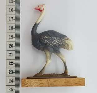1968 Plastic Ostrich figurine on wooden base- as per photo