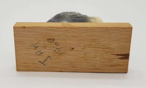 1968 Plastic Ostrich figurine on wooden base- as per photo