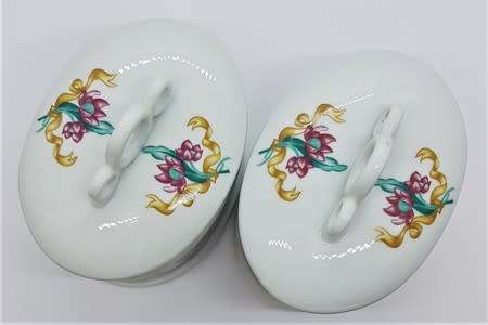 Pair of Vintage Palais de Versailles cottonwool holders as per photo