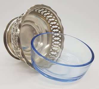 Silver plated Lois plate EPNS sweet dish with glass inner as per photo