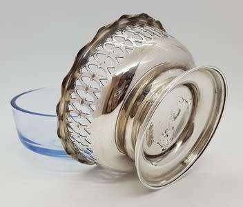Silver plated Lois plate EPNS sweet dish with glass inner as per photo
