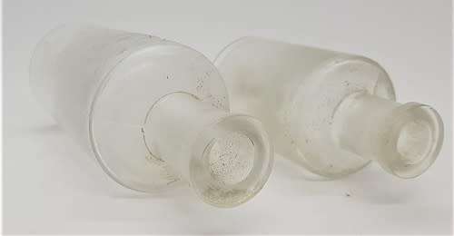 Pair of vintage perfume bottles height 13cm  and 9cm - as per photo