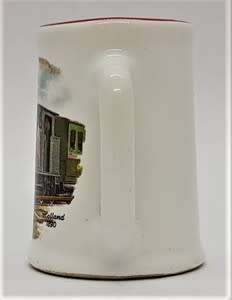 Miniature beer mug with locomotive picture height 4.5cm - as per photo