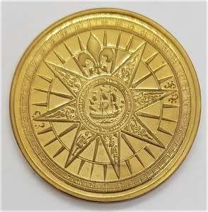 Gold plated Admiral Lord Nelson 1758-1805 medallion as per photo