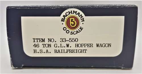 Bachmann 28 Ton G.L.W. Hopper wagon H.S.A. Railfreight in 46 Ton box as per photo