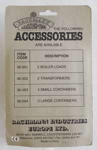 Bachmann Accessories 3 Large containers 00 Gauge sealed in packaging as per photo