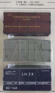 Bachmann Accessories 3 Large containers 00 Gauge sealed in packaging as per photo