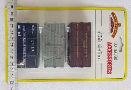 Bachmann Accessories 3 Large containers 00 Gauge sealed in packaging as per photo
