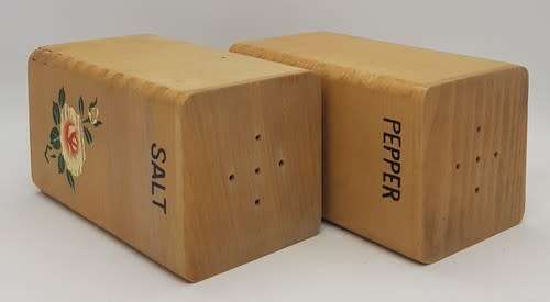 Set of wood salt and pepper shakers - as per photo