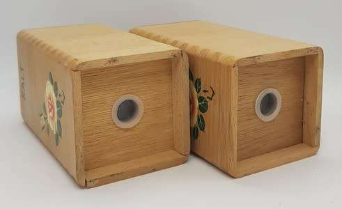 Set of wood salt and pepper shakers - as per photo