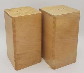 Set of wood salt and pepper shakers - as per photo