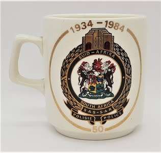 1984 SA Railway Police 50 year commemerative beer mug - as per photo