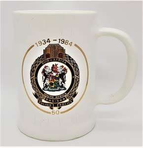 1984 SA Railway Police 50 year commemerative beer mug - as per photo