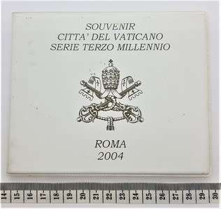 Souvenir Vaticano - Roma 2004 - 5 PC Coin Set in Plastic Folder - 5 POPES - as per photo