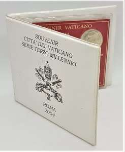 Souvenir Vaticano - Roma 2004 - 5 PC Coin Set in Plastic Folder - 5 POPES - as per photo