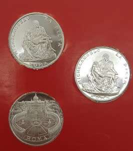 Souvenir Vaticano - Roma 2004 - 5 PC Coin Set in Plastic Folder - 5 POPES - as per photo