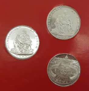 Souvenir Vaticano - Roma 2004 - 5 PC Coin Set in Plastic Folder - 5 POPES - as per photo