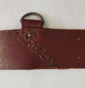 SA Railway Police leather belt (repaired)  127 cm - as per photo
