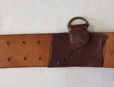 SA Railway Police leather belt (repaired)  127 cm - as per photo