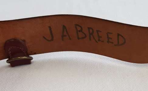 SA Railway Police leather belt (repaired)  127 cm - as per photo