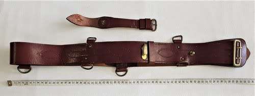 SA Railway Police leather belt (repaired)  127 cm - as per photo