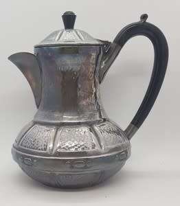 Pewter electro plated teapot, milkjug and sugar bowl made in Sheffield, England - as per photo