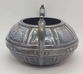 Pewter electro plated teapot, milkjug and sugar bowl made in Sheffield, England - as per photo