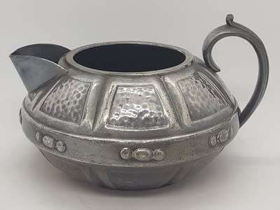 Pewter electro plated teapot, milkjug and sugar bowl made in Sheffield, England - as per photo