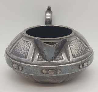 Pewter electro plated teapot, milkjug and sugar bowl made in Sheffield, England - as per photo