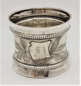 Antique Silver napkin ring, unknown hallmark - as per photo