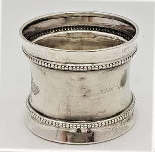 Antique Silver napkin ring, unknown hallmark - as per photo