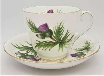 Adderley `Thistle` cup and saucer duo - as per photo