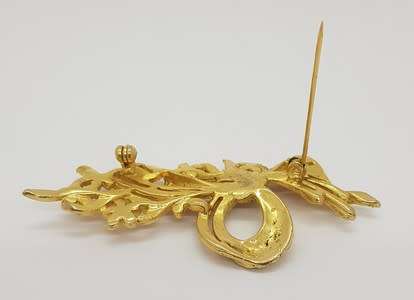 Vintage Costume jewellery Gold colour Brooch - as per photo