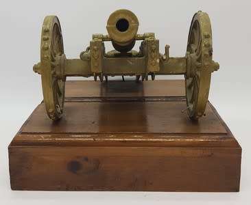 Plastic Model Canon on wooden stand - as per photo