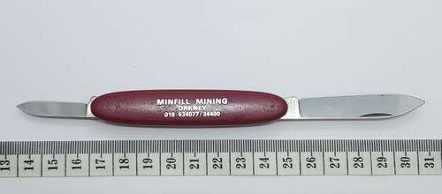 Victorinox pocket knife advertising for Minfill Mining Orkney - as per photo