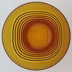 Lot of 6 amber Duralex pudding bowls made in France as per photo
